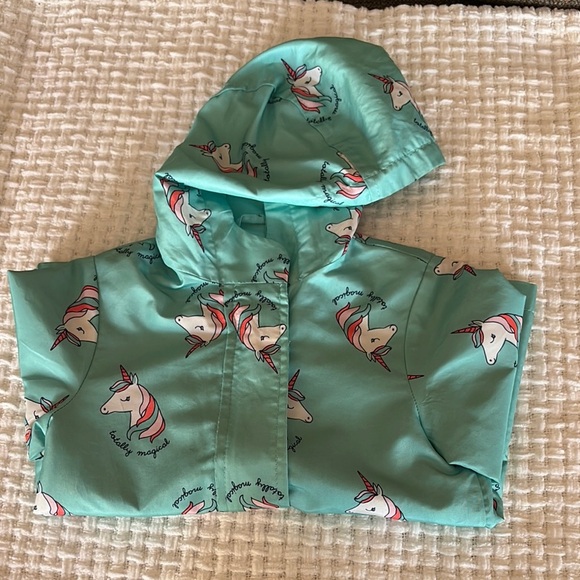 Gently loved Kids Unicorn Print Green Lightweight Jacket by Carters - Picture 10 of 10